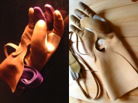 紫紐二本継指（左）と全て共色（右）の諸ガケ
